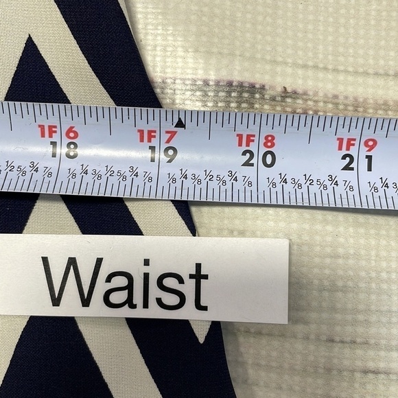 Alya Dress Slip Sleeveless Blue White Chevron Pockets Size Medium - Picture 12 of 13